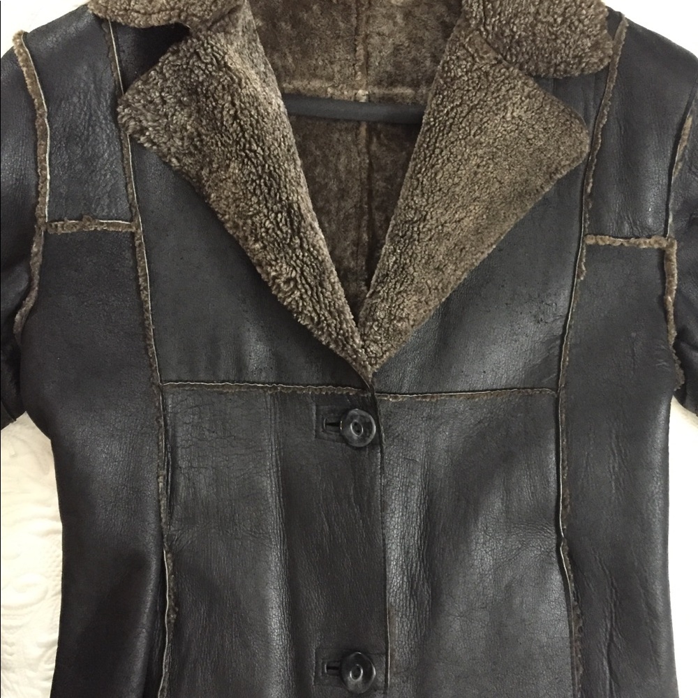 Ladies Shearling 100% Sheepskin Leather Long Coat